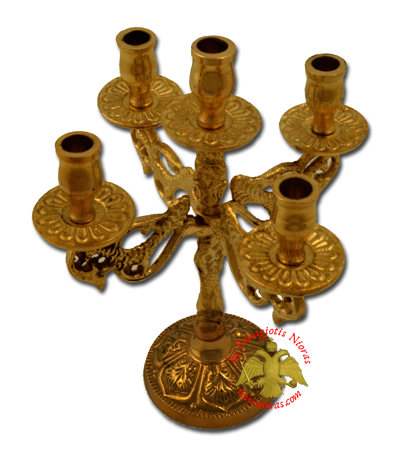 Orthodox Candle Stand Traditional Peacock Design for Five Candles Antique